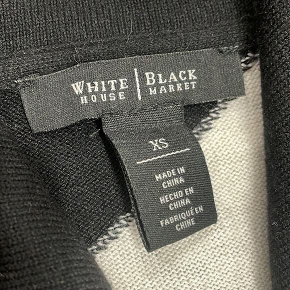 White House Black Market Black and White Open Cardigan - Picture 3 of 4